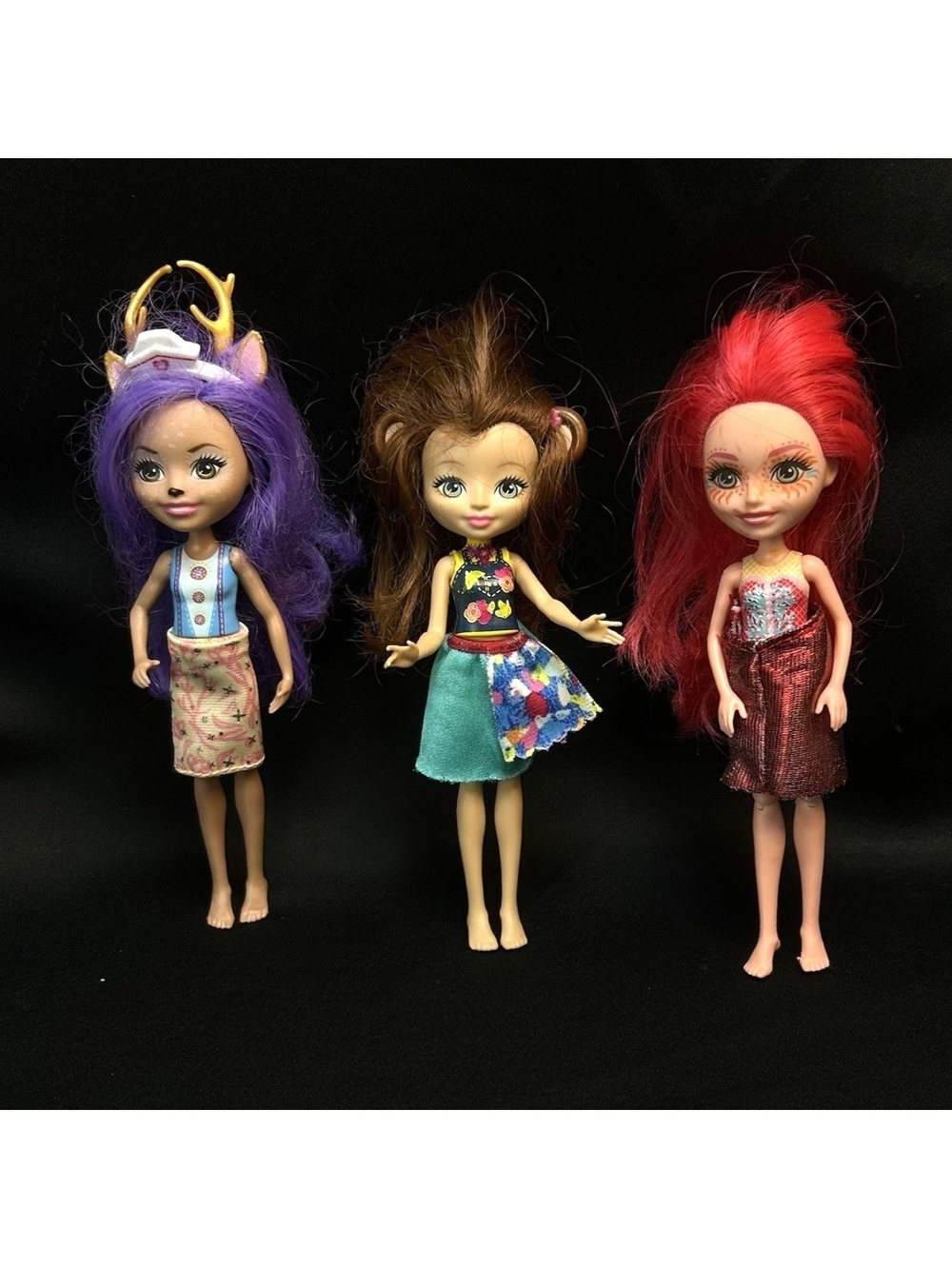 Mattel Enchantimals Cameno Crab, Merit Monkey, Danessa Deer 6" Tall Lot of 3